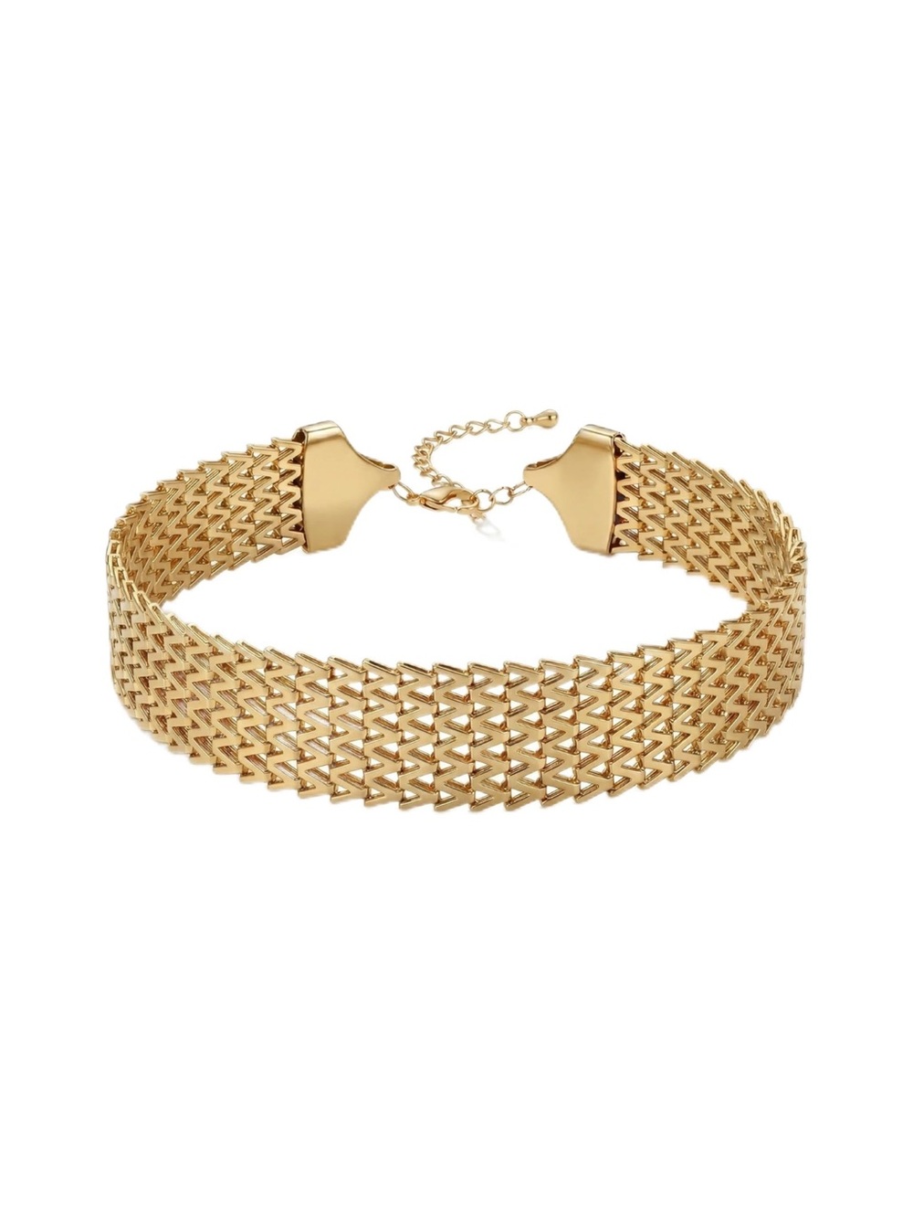 Gold Mesh Choker Necklace - Women Jewelry